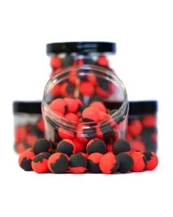 Bcs Baits Garlic 2-tone Pop-ups Zwart/rood 15mm