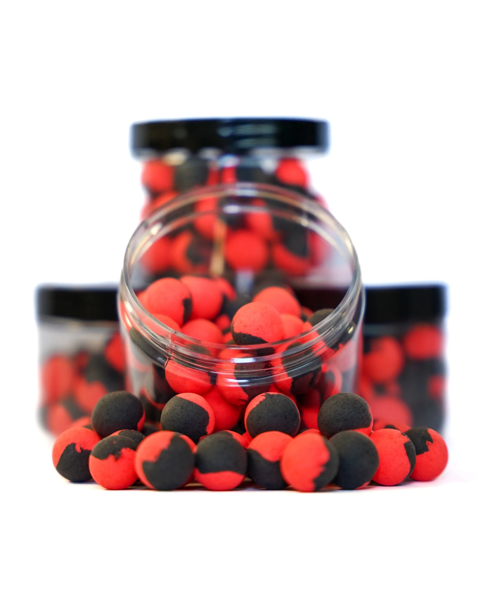 Bcs Baits Garlic 2-tone Pop-ups Zwart/rood 15mm 3 Bcs Baits Garlic 2-tone Pop-ups Zwart/rood 15mm
