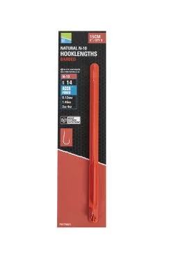 Preston Natural N-10 Onderlijn Hooklengths Met Weerhaak