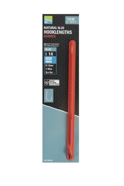 Preston Natural N-20 Onderlijn Hooklengths Met Weerhaak